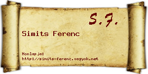 Simits Ferenc névjegykártya